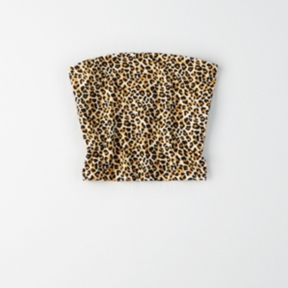 AE Leopard Crop Tube Top